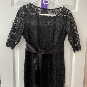 Seraphine Luxury Black Lace Maternity Cocktail Dress